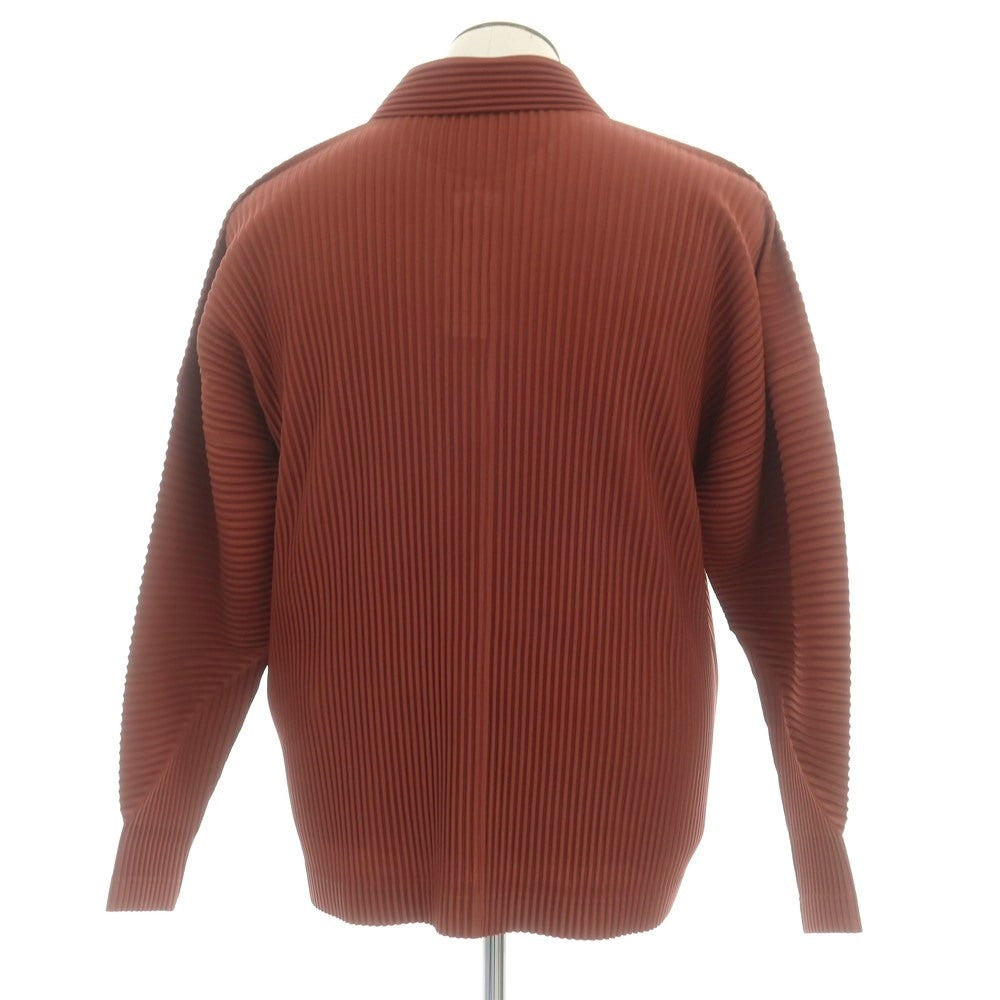 【中古】オム プリッセ イッセイミヤケ HOMME PLISSE ISSEY MIYAKE 2025年秋冬 ポリエステル系 プリーツ 長袖ポロシャツ ブラウン【 表記なし（L位） 】【 状態ランクA 】【 メンズ 】