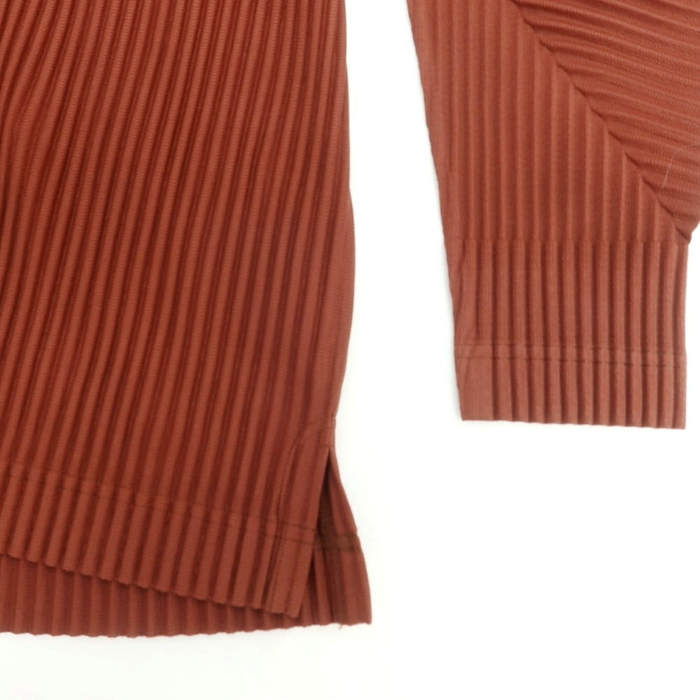 【中古】オム プリッセ イッセイミヤケ HOMME PLISSE ISSEY MIYAKE 2025年秋冬 ポリエステル系 プリーツ 長袖ポロシャツ ブラウン【 表記なし（L位） 】【 状態ランクA 】【 メンズ 】