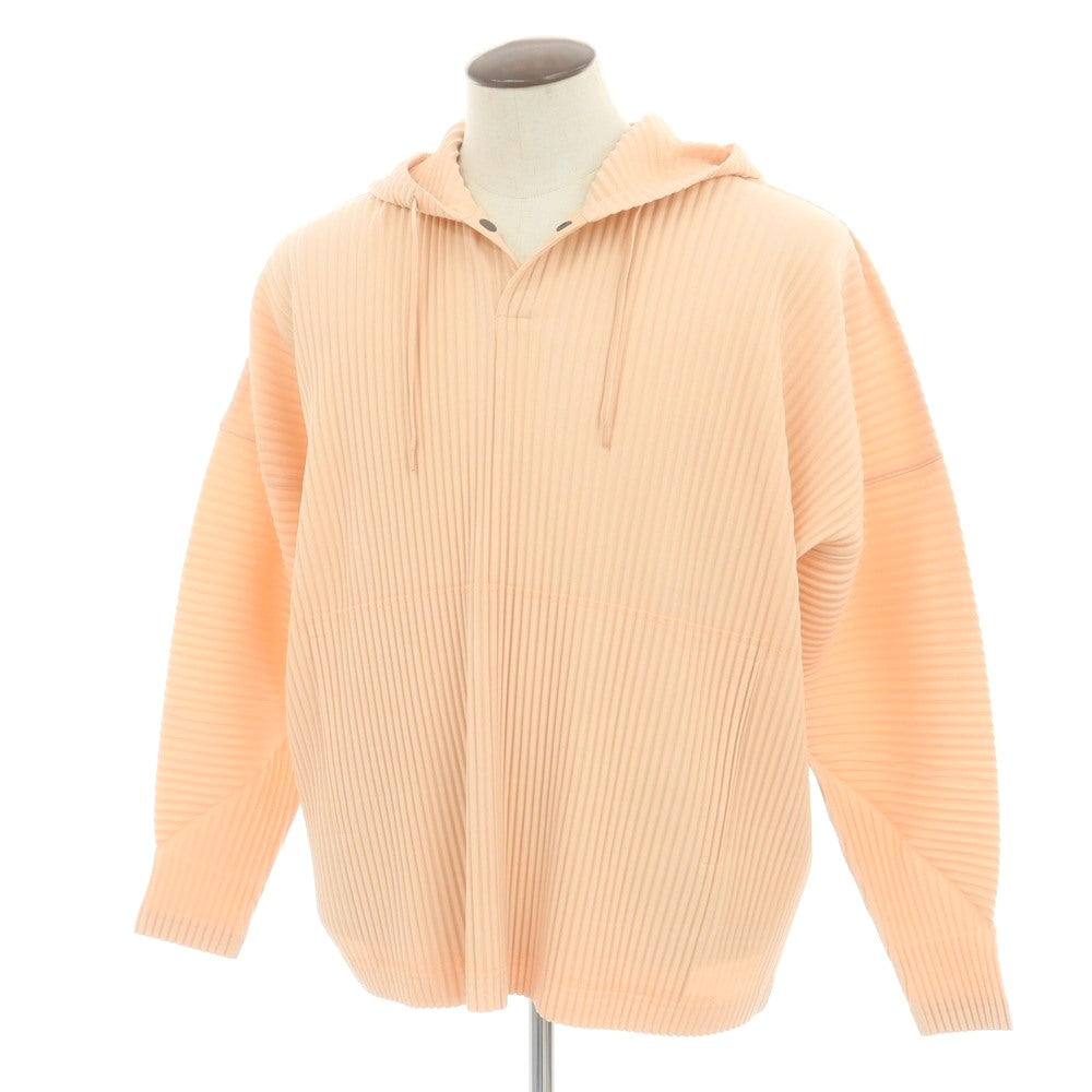 【中古】オム プリッセ イッセイミヤケ HOMME PLISSE ISSEY MIYAKE 2025年秋冬 ポリエステル系 プリーツ プルオーバー パーカー ピンクベージュ【 表記なし（L位） 】【 状態ランクB 】【 メンズ 】
