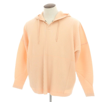 【中古】オム プリッセ イッセイミヤケ HOMME PLISSE ISSEY MIYAKE 2025年秋冬 ポリエステル系 プリーツ プルオーバー パーカー ピンクベージュ【 表記なし（L位） 】【 状態ランクB 】【 メンズ 】