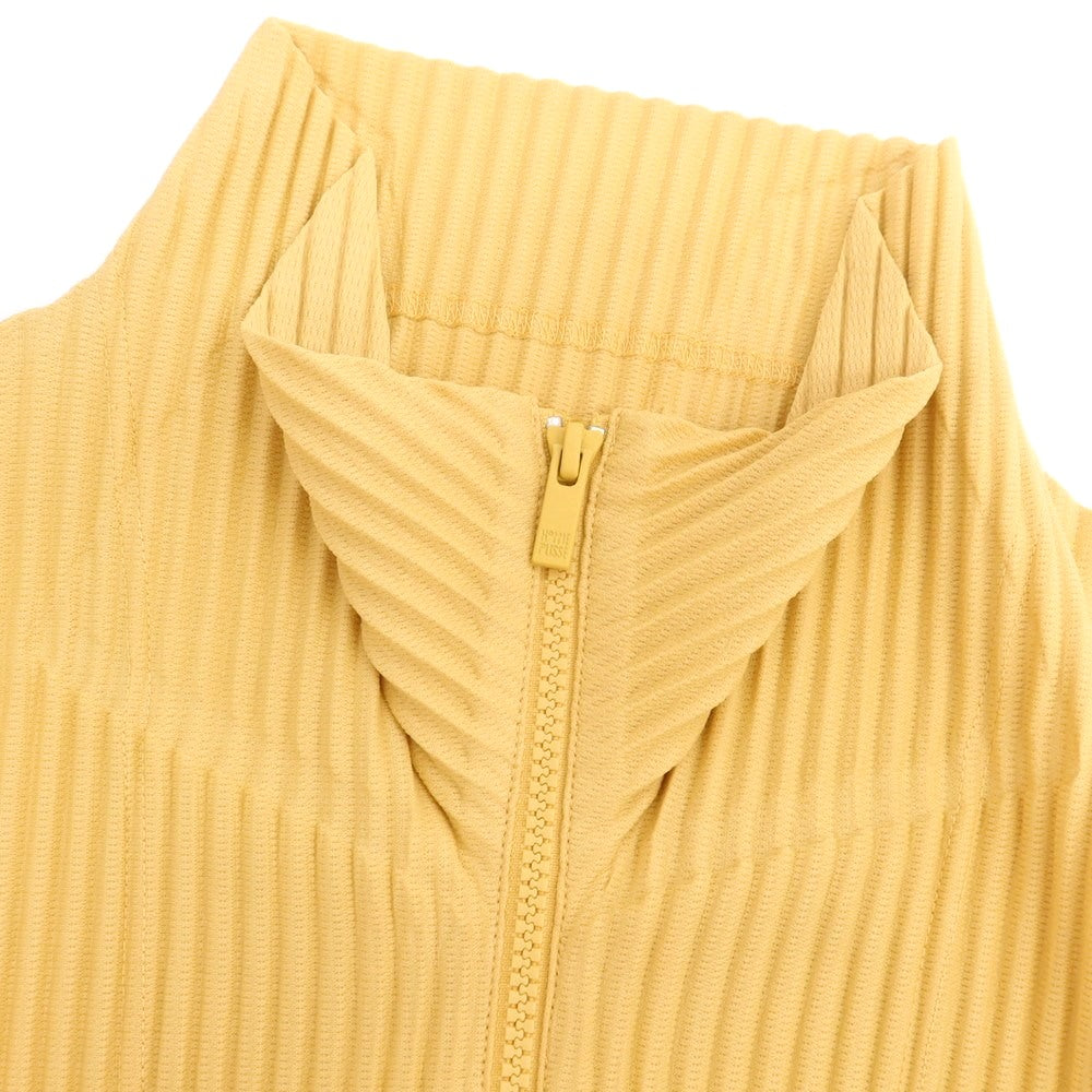 【中古】オム プリッセ イッセイミヤケ HOMME PLISSE ISSEY MIYAKE 2025年秋冬 プリーツ スタンドカラー ダブルジップ ジャージ イエロー【 表記なし（L位） 】【 状態ランクA 】【 メンズ 】