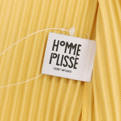 【中古】オム プリッセ イッセイミヤケ HOMME PLISSE ISSEY MIYAKE 2025年秋冬 プリーツ スタンドカラー ダブルジップ ジャージ イエロー【 表記なし（L位） 】【 状態ランクA 】【 メンズ 】