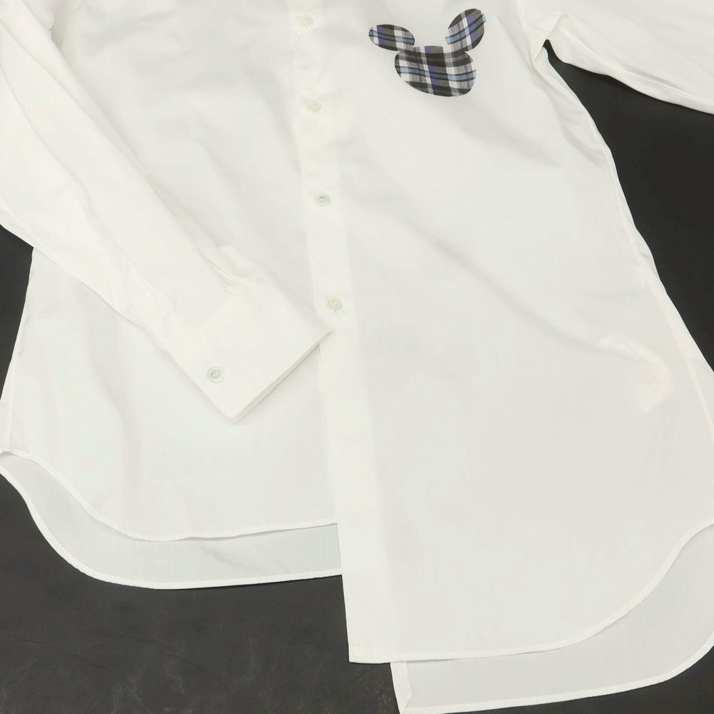 【中古】【未使用】コムデギャルソンシャツ COMME des GARCONS SHIRT 2025年春夏 × Disney コットン アシンメトリーヘム レギュラーカラー カジュアルシャツ ホワイト【 サイズXS 】【 状態ランクS 】【 メンズ 】 [APD]