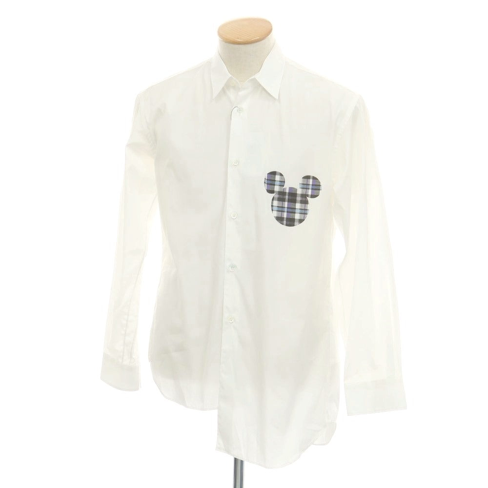 【中古】【未使用】コムデギャルソンシャツ COMME des GARCONS SHIRT 2025年春夏 × Disney コットン アシンメトリーヘム レギュラーカラー カジュアルシャツ ホワイト【サイズS】【 状態ランクS 】【 メンズ 】 [CPD]
