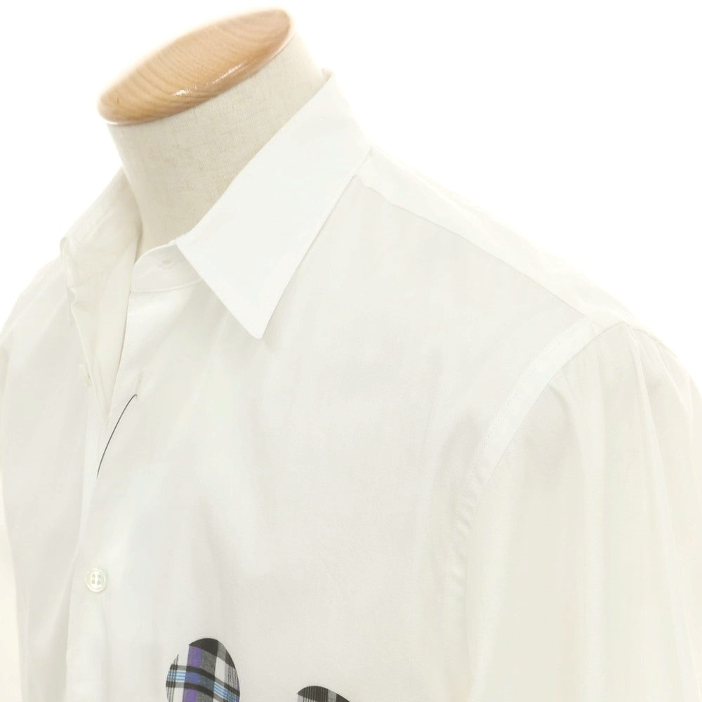 【中古】【未使用】コムデギャルソンシャツ COMME des GARCONS SHIRT 2025年春夏 × Disney コットン アシンメトリーヘム レギュラーカラー カジュアルシャツ ホワイト【サイズS】【 状態ランクS 】【 メンズ 】 [CPD]