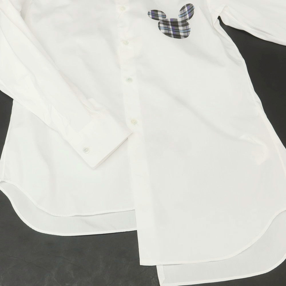 【中古】【未使用】コムデギャルソンシャツ COMME des GARCONS SHIRT 2025年春夏 × Disney コットン アシンメトリーヘム レギュラーカラー カジュアルシャツ ホワイト【サイズS】【 状態ランクS 】【 メンズ 】 [CPD]