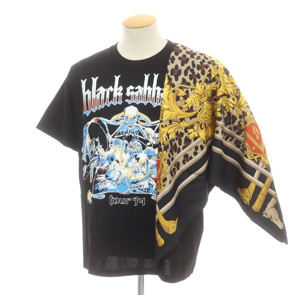 【中古】【未使用】ジュンヤワタナベ マン JUNYA WATANABE MAN 2025年春夏 BLACK SABBATH シルクスカーフ 半袖Ｔシャツ ブラック【サイズS】【 状態ランクS 】【 メンズ 】 [DPD]