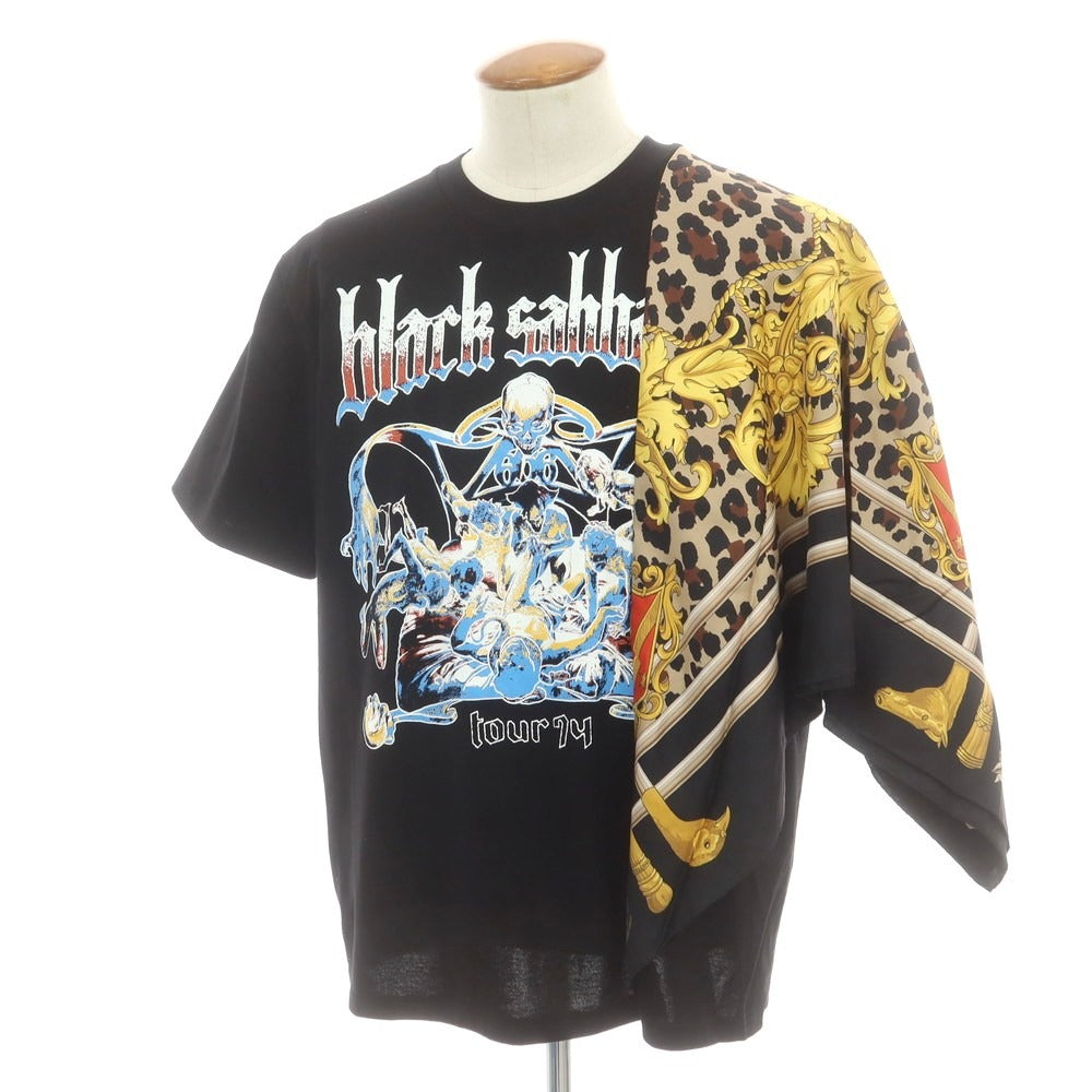 【中古】【未使用】ジュンヤワタナベ マン JUNYA WATANABE MAN 2025年春夏 BLACK SABBATH シルクスカーフ 半袖Ｔシャツ ブラック【サイズM】【 状態ランクS 】【 メンズ 】[DPD]