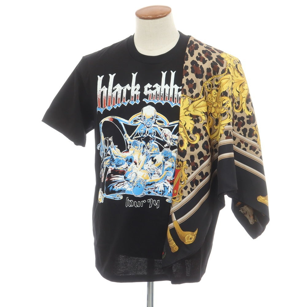 【中古】【未使用】ジュンヤワタナベ マン JUNYA WATANABE MAN 2025年春夏 BLACK SABBATH シルクスカーフ 半袖Ｔシャツ ブラック【サイズM】【 状態ランクS 】【 メンズ 】[CPD]