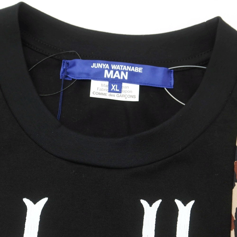 【中古】【未使用】ジュンヤワタナベ マン JUNYA WATANABE MAN 2025年春夏 BLACK SABBATH シルクスカーフ 半袖Ｔシャツ ブラック【サイズXL】【 状態ランクS 】【 メンズ 】 [EPD]