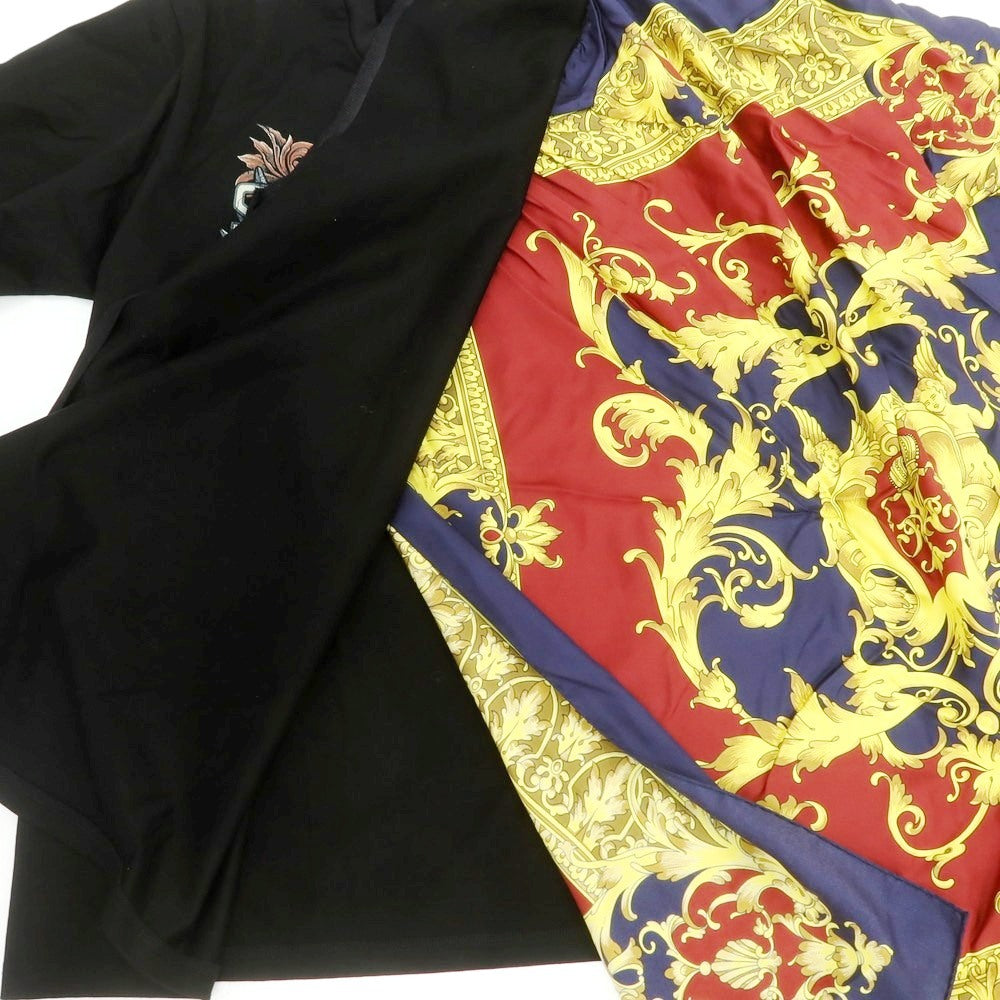 【中古】【未使用】ジュンヤワタナベ マン JUNYA WATANABE MAN 2025年春夏 SCORPIONS シルクスカーフ 半袖Ｔシャツ ブラック【 S 】【 状態ランクS 】【 メンズ 】