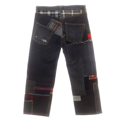 【中古】【未使用】ジュンヤワタナベ マン JUNYA WATANABE MAN 2025年春夏 コットンウール パッチワーク デニムパンツ ブラック【 XS 】【 状態ランクS 】【 メンズ 】