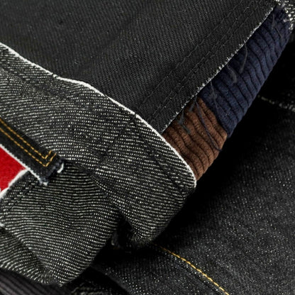 【中古】【未使用】ジュンヤワタナベ マン JUNYA WATANABE MAN 2025年春夏 ダメージ＆リペア加工 パッチワーク デニムパンツ ジーンズ ブラック【 XS 】【 状態ランクS 】【 メンズ 】