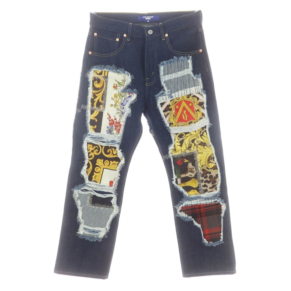 【中古】【未使用】ジュンヤワタナベ マン JUNYA WATANABE MAN 2025年春夏 リペア加工 デニムパンツ ネイビー【 S 】【 状態ランクS 】【 メンズ 】
