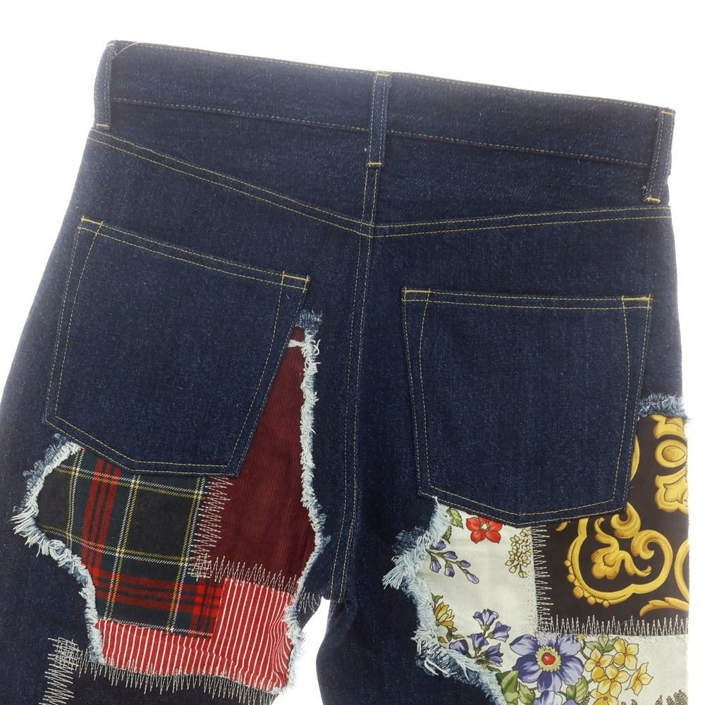 【中古】【未使用】ジュンヤワタナベ マン JUNYA WATANABE MAN 2025年春夏 リペア加工 デニムパンツ ネイビー【サイズS】【 状態ランクS 】【 メンズ 】 [CPD]