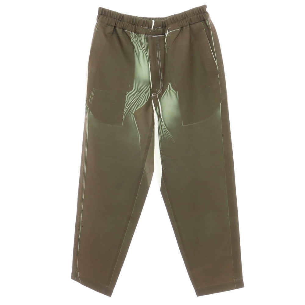 【中古】コムデギャルソンシャツ COMME des GARCONS SHIRT 2025年春夏 ペイント ポリエステル イージーパンツ オリーブ【 XS 】【 状態ランクA 】【 メンズ 】