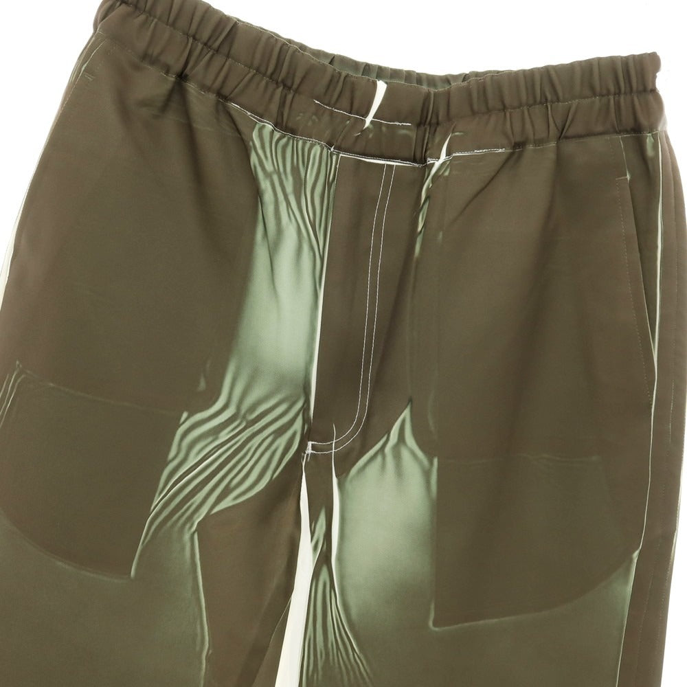 【中古】コムデギャルソンシャツ COMME des GARCONS SHIRT 2025年春夏 ペイント ポリエステル イージーパンツ オリーブ【 XS 】【 状態ランクA 】【 メンズ 】