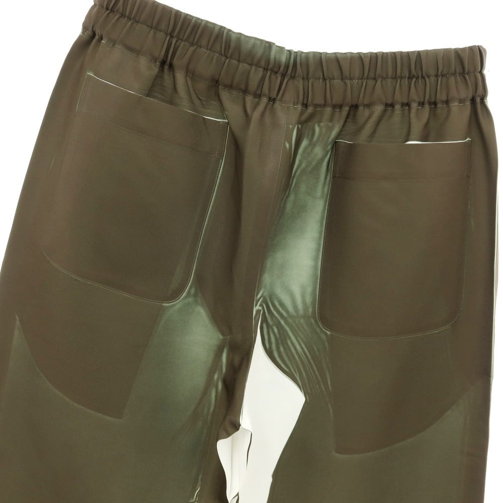 【中古】コムデギャルソンシャツ COMME des GARCONS SHIRT 2025年春夏 ペイント ポリエステル イージーパンツ オリーブ【 XS 】【 状態ランクA 】【 メンズ 】