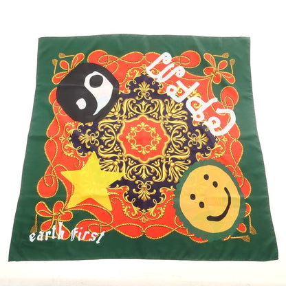 【中古】【未使用】ジュンヤワタナベ マン JUNYA WATANABE MAN シルク スカーフ グリーンxレッド系【 状態ランクS 】【 メンズ 】