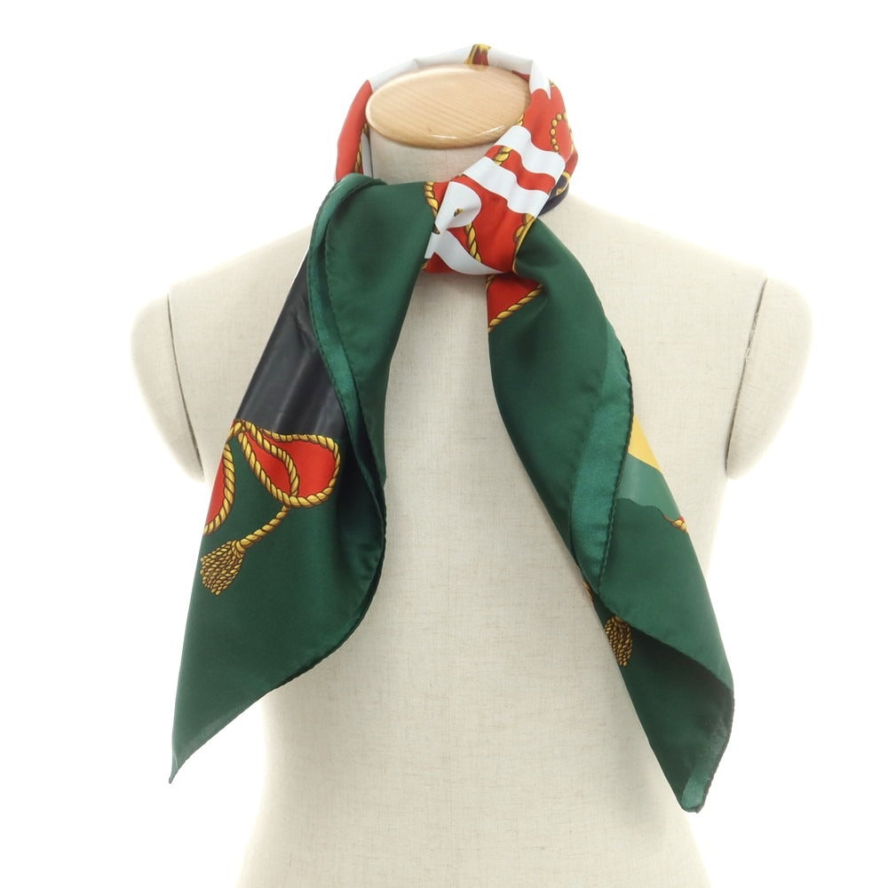 【中古】【未使用】ジュンヤワタナベ マン JUNYA WATANABE MAN シルク スカーフ グリーンxレッド系【 状態ランクS 】【 メンズ 】 [CPD]