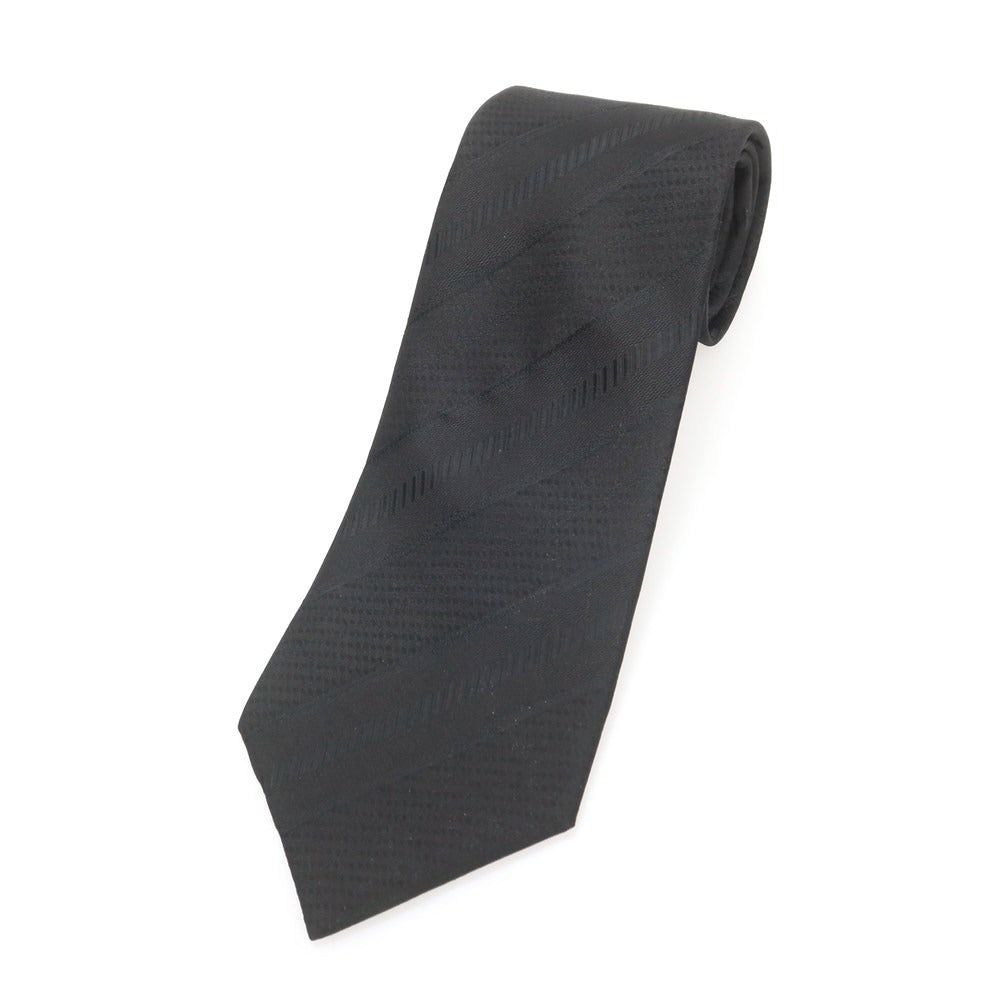 【中古】【未使用】コムデギャルソン オムドゥ COMME des GARCONS HOMME DEUX 2025年春夏 シルク ストライプ柄ネクタイ ブラック【 状態ランクS 】【 メンズ 】
