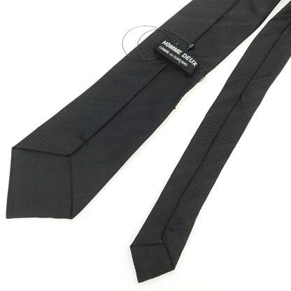 【中古】【未使用】コムデギャルソン オムドゥ COMME des GARCONS HOMME DEUX 2025年春夏 シルク ストライプ柄ネクタイ ブラック【 状態ランクS 】【 メンズ 】