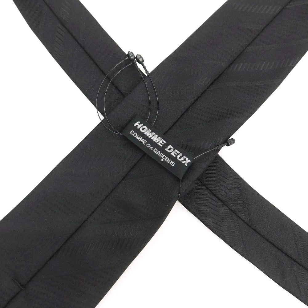 【中古】【未使用】コムデギャルソン オムドゥ COMME des GARCONS HOMME DEUX 2025年春夏 シルク ストライプ柄ネクタイ ブラック【 状態ランクS 】【 メンズ 】