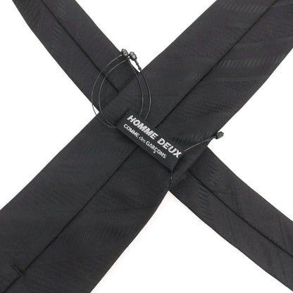 【中古】【未使用】コムデギャルソン オムドゥ COMME des GARCONS HOMME DEUX 2025年春夏 シルク ストライプ柄ネクタイ ブラック【 状態ランクS 】【 メンズ 】