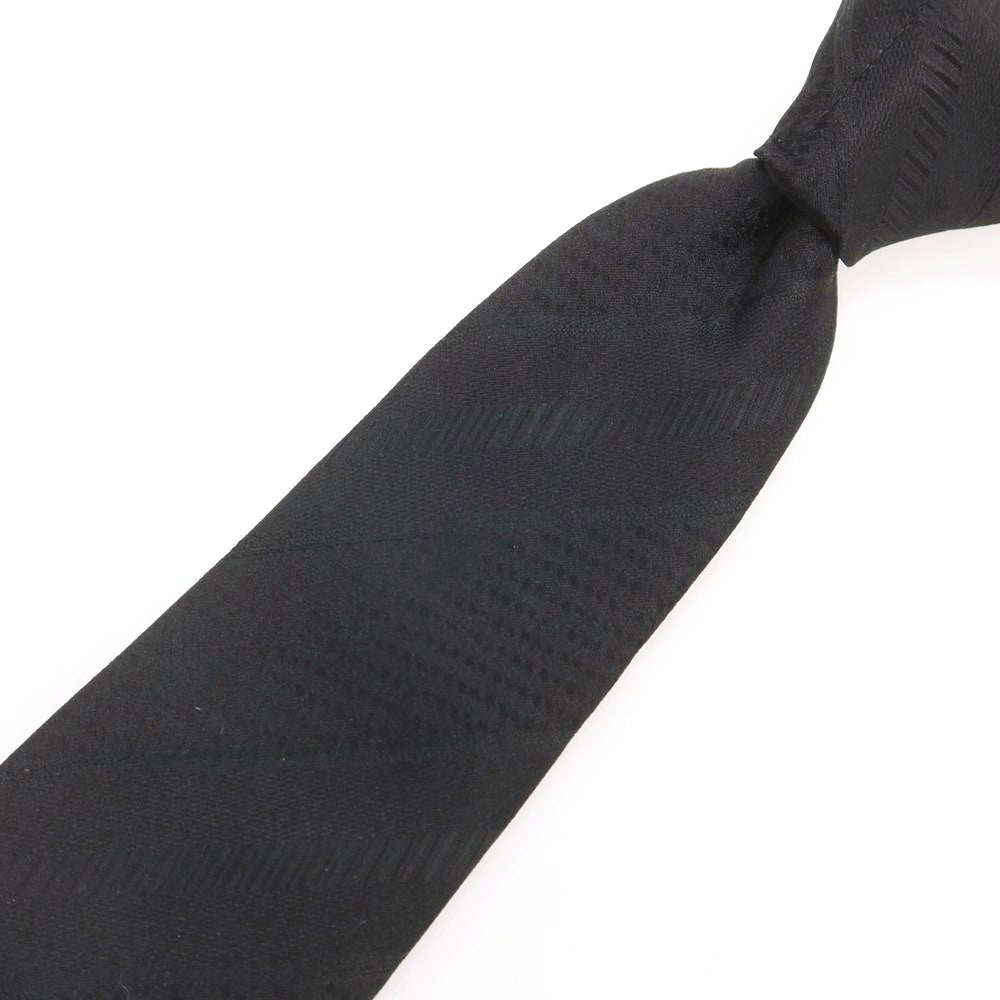 【中古】【未使用】コムデギャルソン オムドゥ COMME des GARCONS HOMME DEUX 2025年春夏 シルク ストライプ柄ネクタイ ブラック【 状態ランクS 】【 メンズ 】