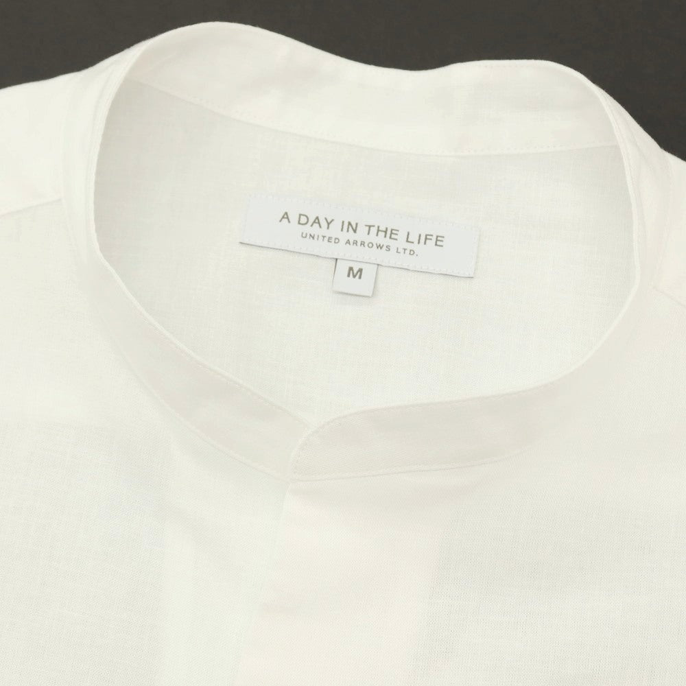 【中古】【未使用】ア デイ イン ザ ライフ ユナイテッドアローズ a day in the life united arrows コットンリネン 半袖シャツ ホワイト【サイズM】【 状態ランクS 】【 メンズ 】