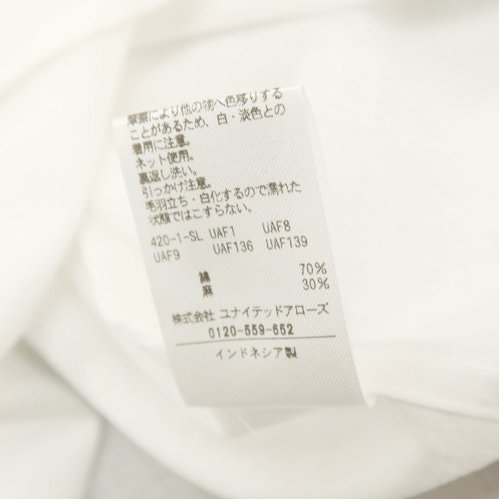 【中古】【未使用】ア デイ イン ザ ライフ ユナイテッドアローズ a day in the life united arrows コットンリネン 半袖シャツ ホワイト【サイズM】【 状態ランクS 】【 メンズ 】