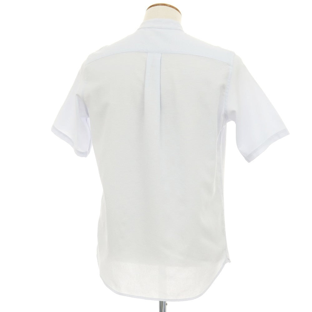 【中古】ポールスチュアート PAUL STUART ポリエステルコットンリネン バンドカラー 半袖シャツ ライトブルー【サイズM】【 状態ランクA 】【 メンズ 】