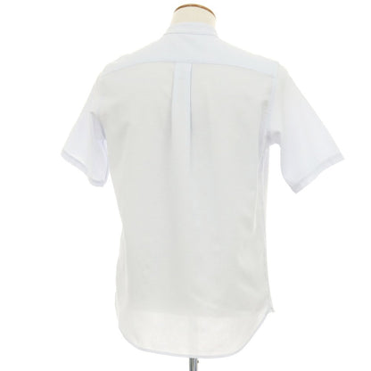 【中古】ポールスチュアート PAUL STUART ポリエステルコットンリネン バンドカラー 半袖シャツ ライトブルー【サイズM】【 状態ランクA 】【 メンズ 】