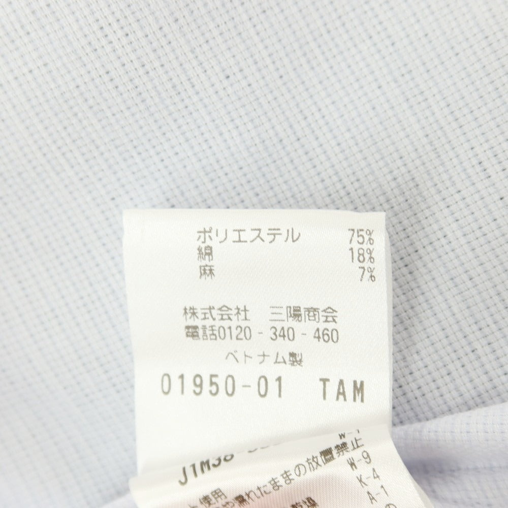 【中古】ポールスチュアート PAUL STUART ポリエステルコットンリネン バンドカラー 半袖シャツ ライトブルー【サイズM】【 状態ランクA 】【 メンズ 】