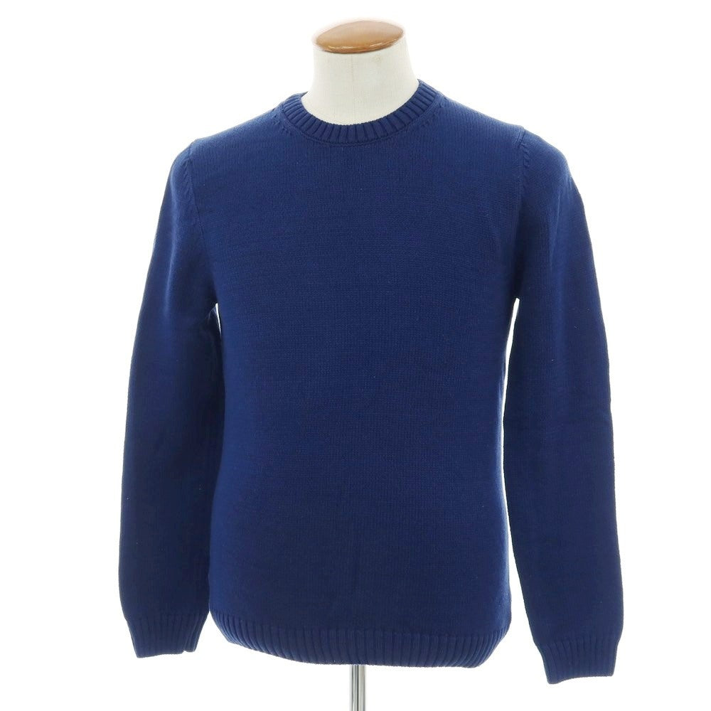 【中古】ザノーネ ZANONE コットン クルーネック プルオーバーニット ライトネイビー【サイズ48】【 状態ランクB 】【 メンズ 】