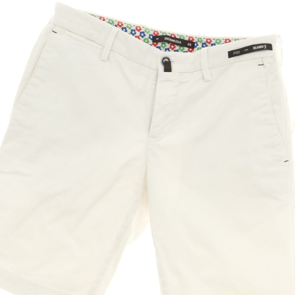 【中古】ピーティーゼロウーノ PT01 BEAMS F別注 コットン ショートパンツ ホワイト【 44 】【 状態ランクB 】【 メンズ 】