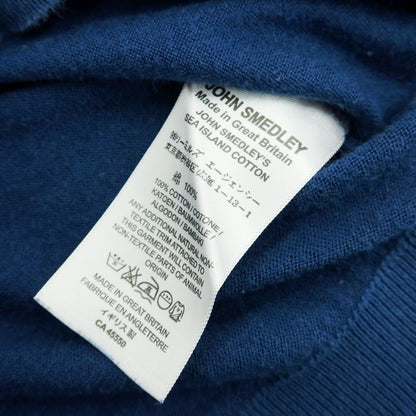 【中古】ジョンスメドレー JOHN SMEDLEY ハイゲージ シーアイランドコットン 半袖 ポロニット ダークブルー【サイズS】【 状態ランクD 】【 メンズ 】