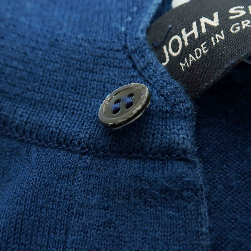 【中古】ジョンスメドレー JOHN SMEDLEY ハイゲージ シーアイランドコットン 半袖 ポロニット ダークブルー【サイズS】【 状態ランクD 】【 メンズ 】