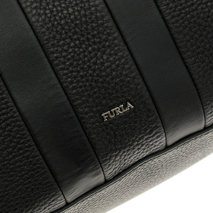 【中古】フルラ Furla シュリンクレザー ショルダーバッグ ブラック【 状態ランクB 】【 メンズ 】