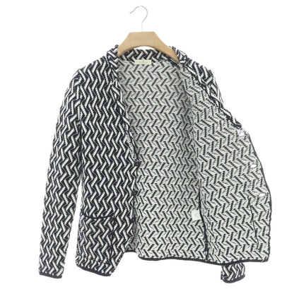 【中古】パニカーレ PANICALE ミドルゲージ コットン 3B ニットジャケット ダークネイビーxホワイト【 46 】【 状態ランクC 】【 メンズ 】