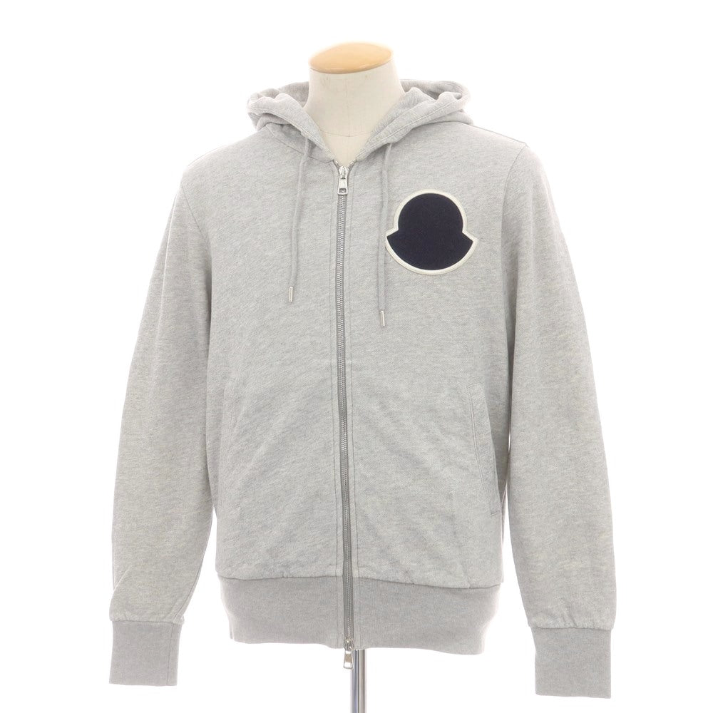 【中古】モンクレール MONCLER コットン スウェット ダブルジップ パーカー グレー【 S 】【 状態ランクB 】【 メンズ 】