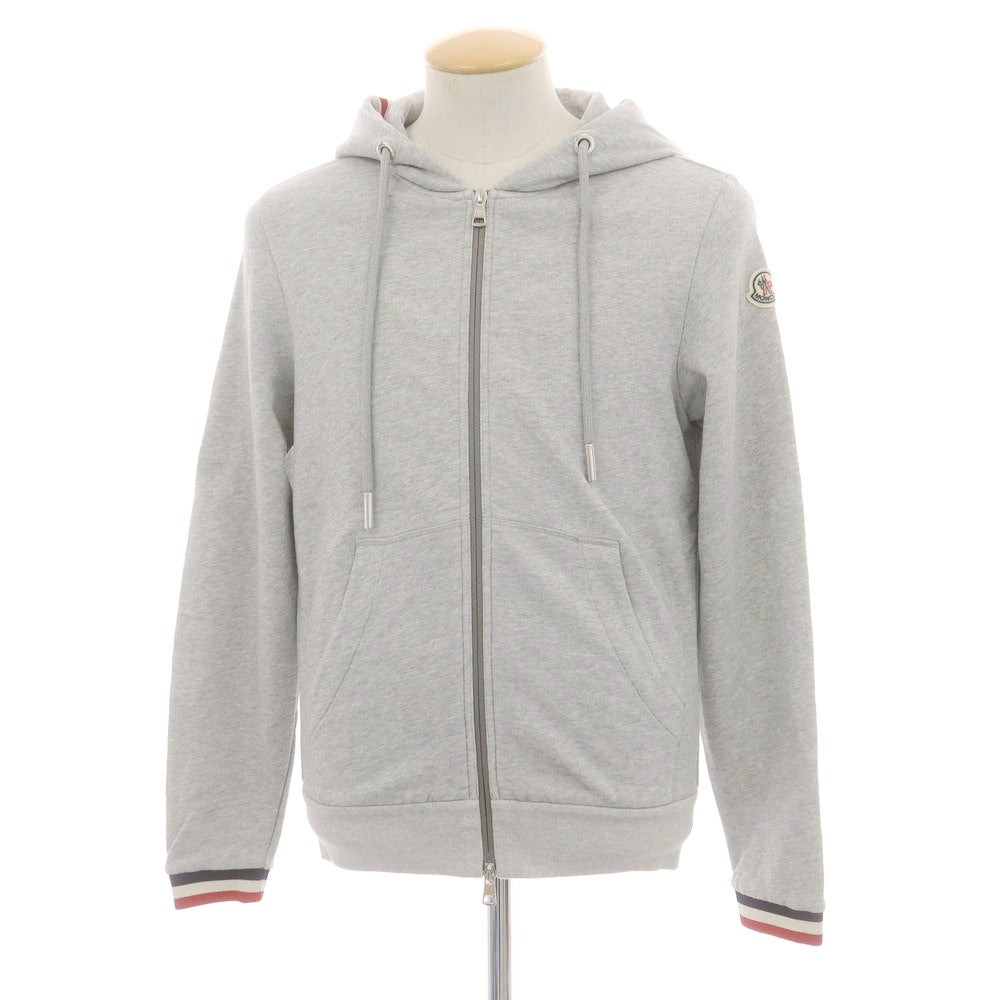 【中古】モンクレール MONCLER コットン スウェット ダブルジップ パーカー グレー【 S 】【 状態ランクB 】【 メンズ 】