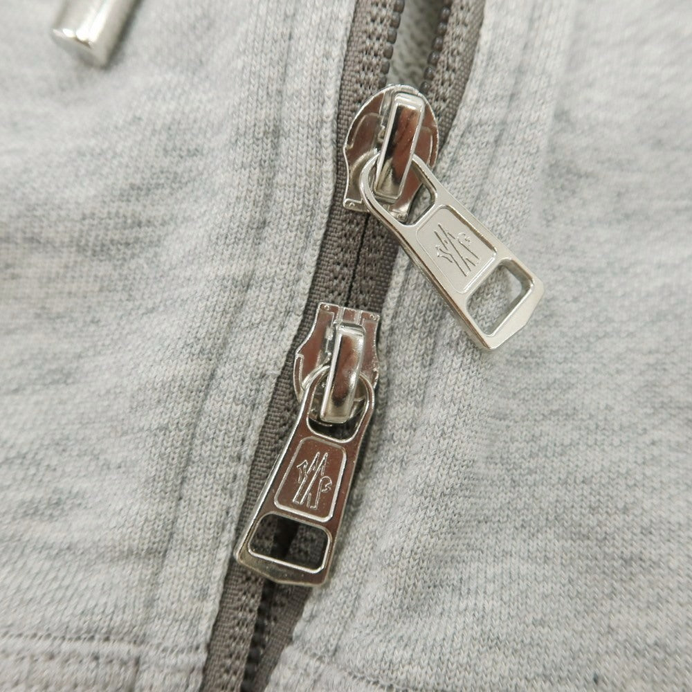 【中古】モンクレール MONCLER コットン スウェット ダブルジップ パーカー グレー【 S 】【 状態ランクB 】【 メンズ 】