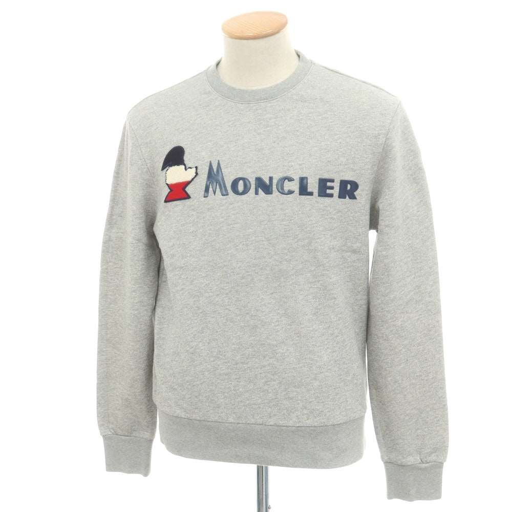 【中古】モンクレール MONCLER コットン クルーネック スウェット グレー【 S 】【 状態ランクB 】【 メンズ 】