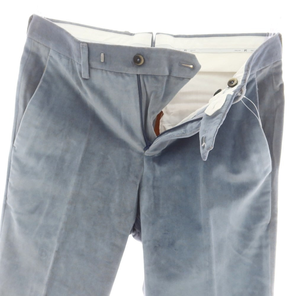 【中古】ピーティートリノ PT TORINO コットンベロア カジュアルスラックスパンツ グレーブルー【 44 】【 状態ランクC 】【 メンズ 】