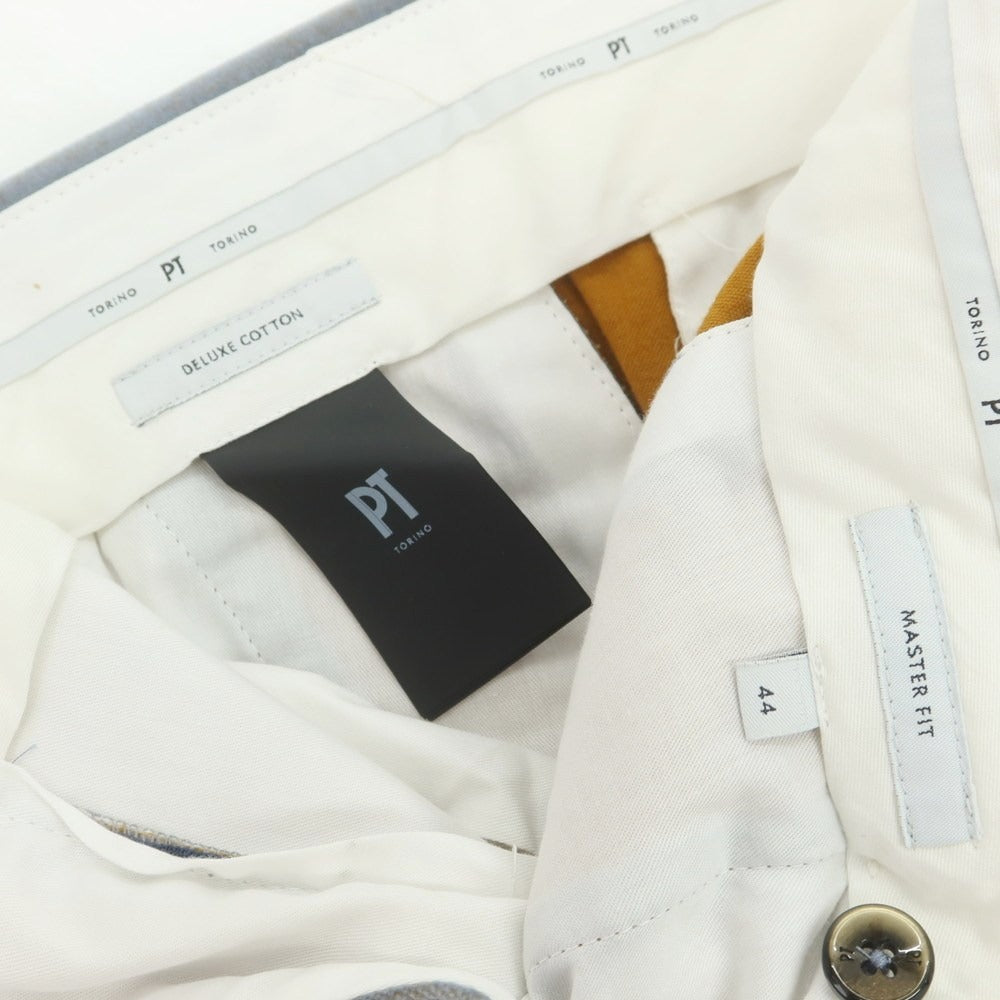 【中古】ピーティートリノ PT TORINO コットンベロア カジュアルスラックスパンツ グレーブルー【 44 】【 状態ランクC 】【 メンズ 】