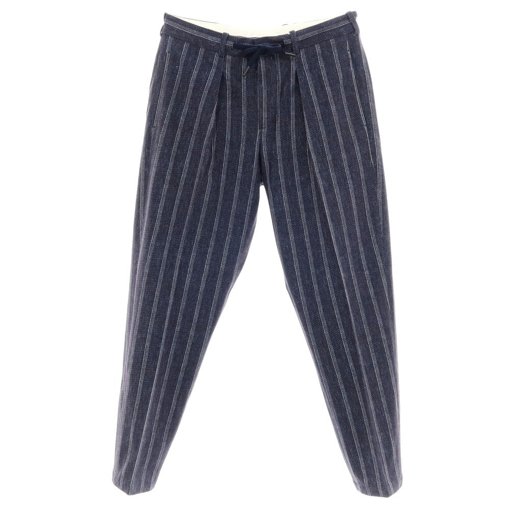 【中古】チルコロ1901 CIRCOLO 1901 ストレッチコットン カジュアルスラックスパンツ ネイビーxホワイト【 46 】【 状態ランクC 】【 メンズ 】