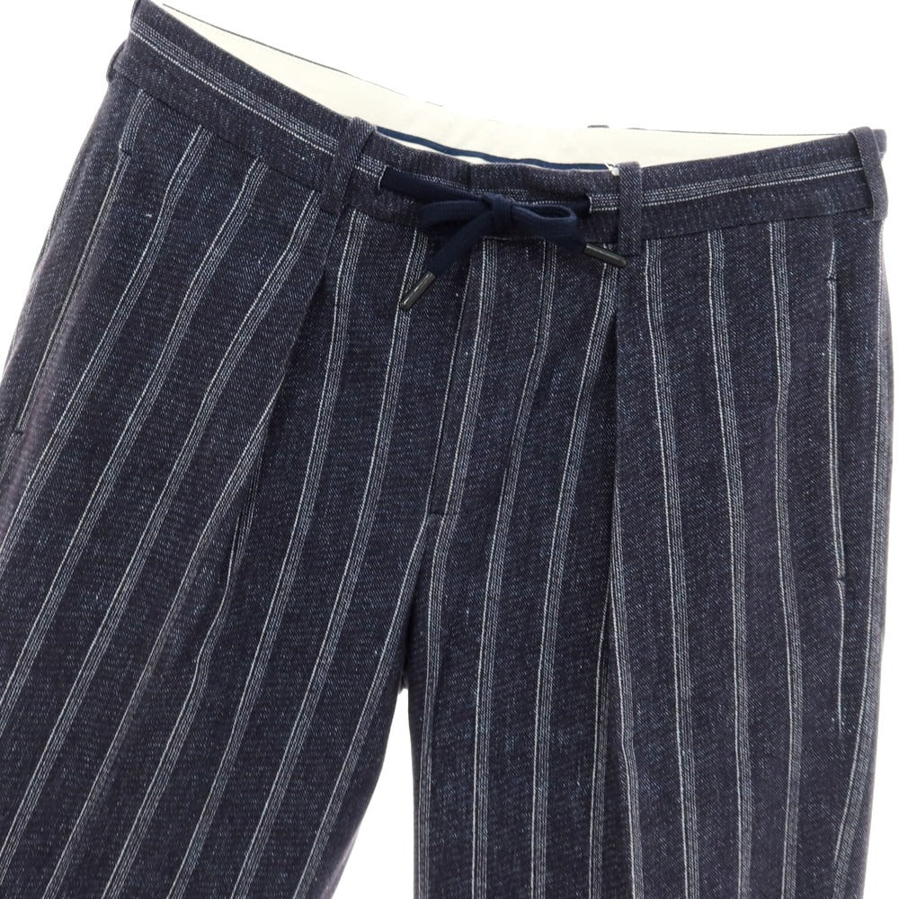 【中古】チルコロ1901 CIRCOLO 1901 ストレッチコットン カジュアルスラックスパンツ ネイビーxホワイト【 46 】【 状態ランクC 】【 メンズ 】