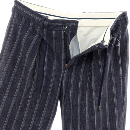 【中古】チルコロ1901 CIRCOLO 1901 ストレッチコットン カジュアルスラックスパンツ ネイビーxホワイト【 46 】【 状態ランクC 】【 メンズ 】