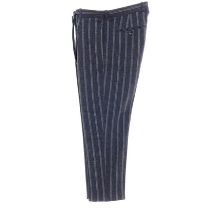 【中古】チルコロ1901 CIRCOLO 1901 ストレッチコットン カジュアルスラックスパンツ ネイビーxホワイト【 46 】【 状態ランクC 】【 メンズ 】